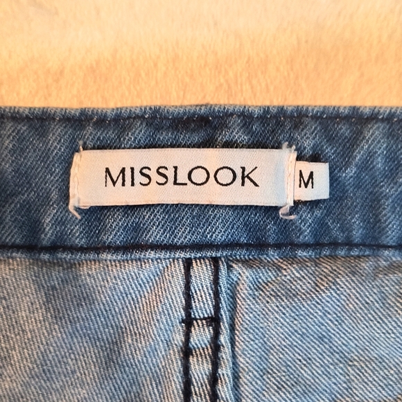 MISSLOOK Denim Overalls with Rolling Stone Logo - Picture 6 of 9